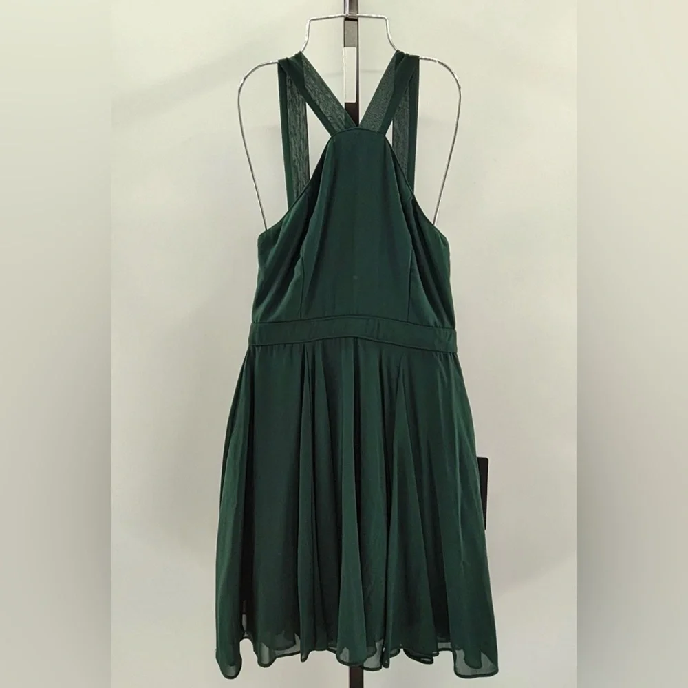 Lulus Forevermore Emerald Green Skater Dress S NWT - Picture 4 of 6
